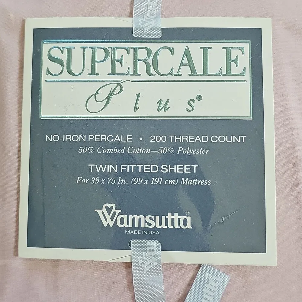 Wamsutta Supercale Plus Dusty Pink TWIN Flat Fitted Sheets NEW Vintage USA Made